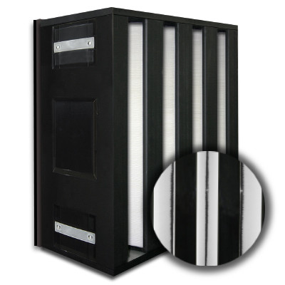24x24x12 HighCell Turbine Black Box 4 V-Cell ASHRAE 95% Gas Turbine Filter Plastic Frame Box Style Gasket Down Stream