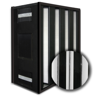 24x24x12 HighCell Turbine Black Box 4 V-Cell ASHRAE 95% Dual Phase Gas Turbine Filter Plastic Frame Box Style Gasket Both Sides