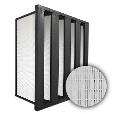 24x24x12 HighCell Turbine V-Cell ASHRAE 95% Gas Turbine Filter Pastic Frame w/Single Header