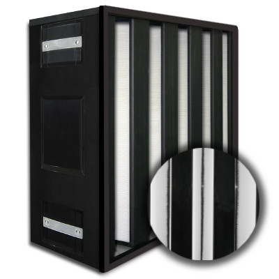 24x24x12 HighCell Turbine Black Box 5 V-Cell DOP Gas Turbine Filter Plastic Frame Box Style Gasket Up Stream