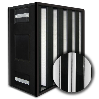 24x24x12 HighCell Turbine Black Box 5 V-Cell ASHRAE 95% Dual Phase Gas Turbine Filter Plastic Frame Box Style Gasket Both Sides