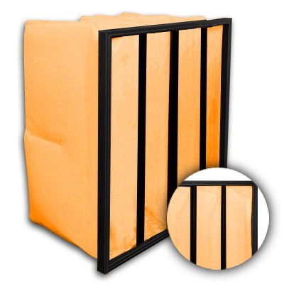 Flo-Pak 4 Pocket ASHRAE 65% (MERV 11) Fiberglass Oil Mist Bag Filter 24x12x22