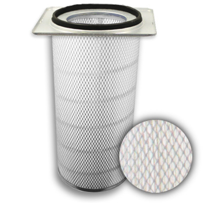 13" O.D x 27" H Spiral-Flo 80/20 Polyester/Cellulose Flange-Top w/Galvanized End Cap