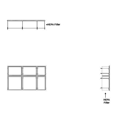 Aire-Loc HEPA Front Load Grid Assembly 1 1/2 High 2-1/2 Wide 6-Inch HEPA Filter