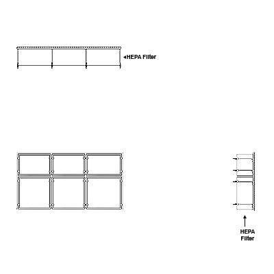 Aire-Loc HEPA Front Load Grid Assembly 1 1/2 High 3 Wide 6-Inch HEPA Filter