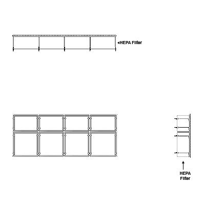 Aire-Loc HEPA Front Load Grid Assembly 1 1/2 High 4 Wide 6-Inch HEPA Filter