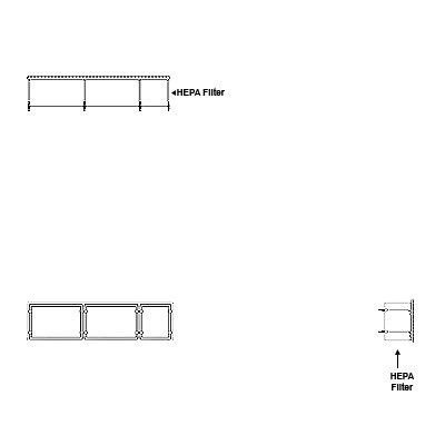 Aire-Loc HEPA Front Load Grid Assembly 1/2 High 2-1/2 Wide 6-Inch HEPA Filter