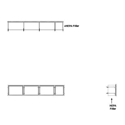 Aire-Loc HEPA Front Load Grid Assembly 1/2 High 3-1/2 Wide 6-Inch HEPA Filter