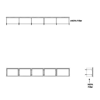 Aire-Loc HEPA Front Load Grid Assembly 1/2 High 5 Wide 6-Inch HEPA Filter
