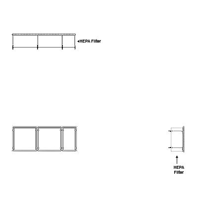 Aire-Loc HEPA Front Load Grid Assembly 1 High 2-1/2 Wide 6-Inch HEPA Filter