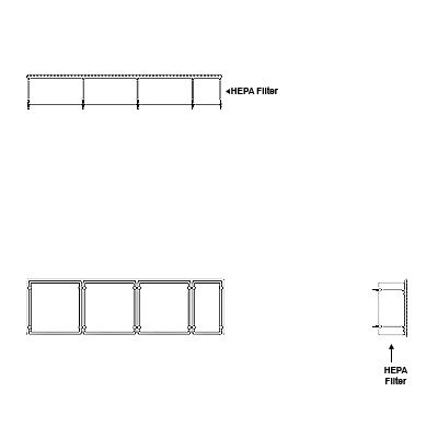 Aire-Loc HEPA Front Load Grid Assembly 1 High 3-1/2 Wide 6-Inch HEPA Filter