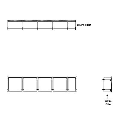 Aire-Loc HEPA Front Load Grid Assembly 1 High 4-1/2 Wide 6-Inch HEPA Filter