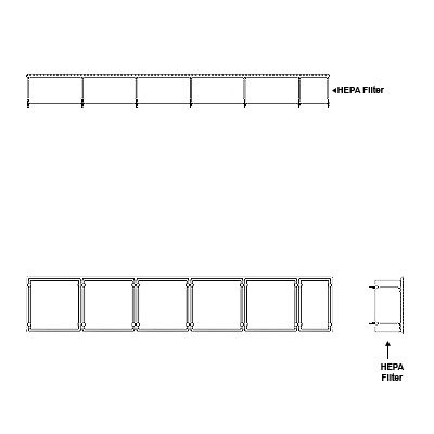 Aire-Loc HEPA Front Load Grid Assembly 1 High 5-1/2 Wide 6-Inch HEPA Filter