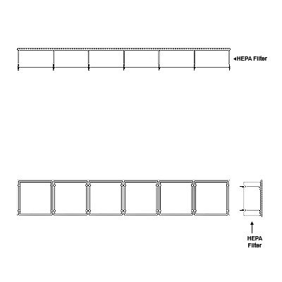 Aire-Loc HEPA Front Load Grid Assembly 1 High 6 Wide 6-Inch HEPA Filter