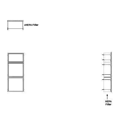 Aire-Loc HEPA Front Load Grid Assembly 2 1/2 High 1 Wide 6-Inch HEPA Filter