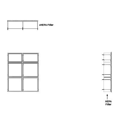 Aire-Loc HEPA Front Load Grid Assembly 2 1/2 High 2 Wide 6-Inch HEPA Filter