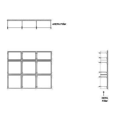 Aire-Loc HEPA Front Load Grid Assembly 2 1/2 High 3 Wide 6-Inch HEPA Filter