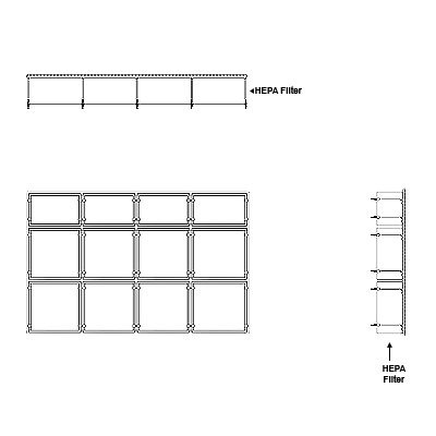 Aire-Loc HEPA Front Load Grid Assembly 2 1/2 High 4 Wide 6-Inch HEPA Filter