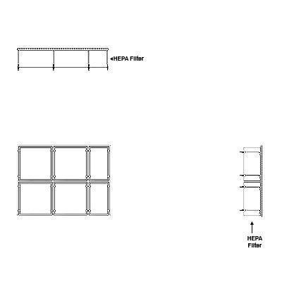 Aire-Loc HEPA Front Load Grid Assembly 2 High 2-1/2 Wide 6-Inch HEPA Filter