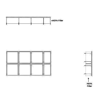 Aire-Loc HEPA Front Load Grid Assembly 2 High 3-1/2 Wide 6-Inch HEPA Filter