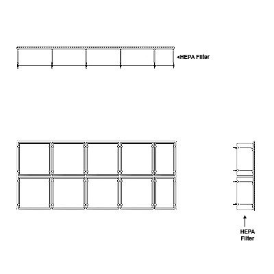 Aire-Loc HEPA Front Load Grid Assembly 2 High 4-1/2 Wide 6-Inch HEPA Filter