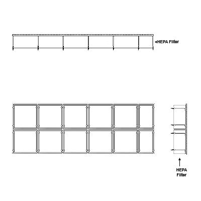 Aire-Loc HEPA Front Load Grid Assembly 2 High 5-1/2 Wide 6-Inch HEPA Filter