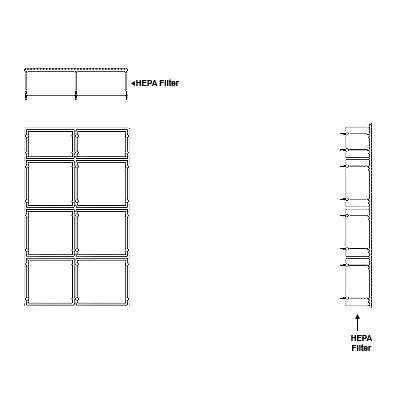 Aire-Loc HEPA Front Load Grid Assembly 3 1/2 High 2 Wide 6-Inch HEPA Filter