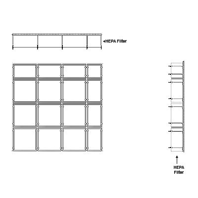 Aire-Loc HEPA Front Load Grid Assembly 3 1/2 High 3-1/2 Wide 6-Inch HEPA Filter