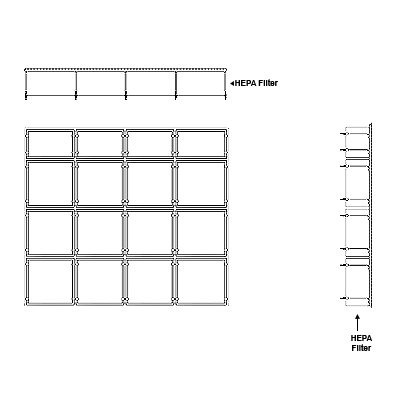 Aire-Loc HEPA Front Load Grid Assembly 3 1/2 High 4 Wide 6-Inch HEPA Filter