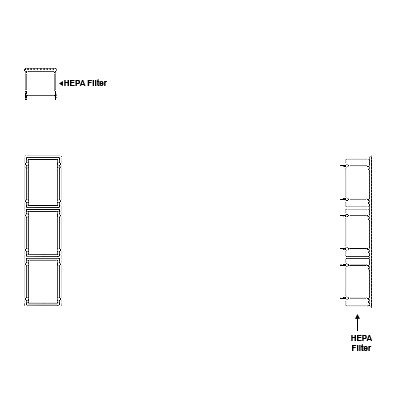 Aire-Loc HEPA Front Load Grid Assembly 3 High 1/2 Wide 6-Inch HEPA Filter