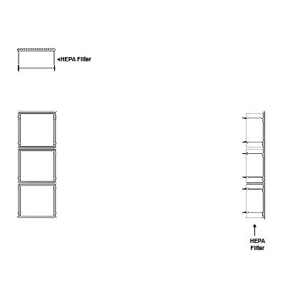 Aire-Loc HEPA Front Load Grid Assembly 3 High 1 Wide 6-Inch HEPA Filter
