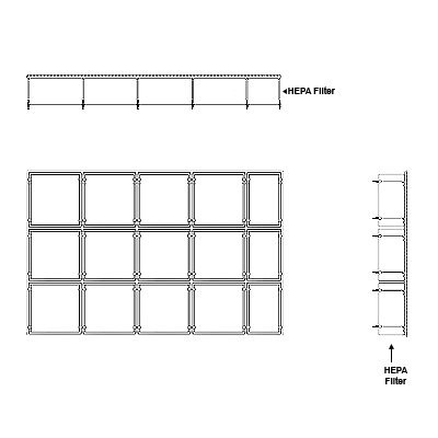 Aire-Loc HEPA Front Load Grid Assembly 3 High 4-1/2 Wide 6-Inch HEPA Filter