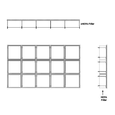 Aire-Loc HEPA Front Load Grid Assembly 3 High 5 Wide 6-Inch HEPA Filter