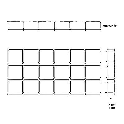 Aire-Loc HEPA Front Load Grid Assembly 3 High 6 Wide 6-Inch HEPA Filter