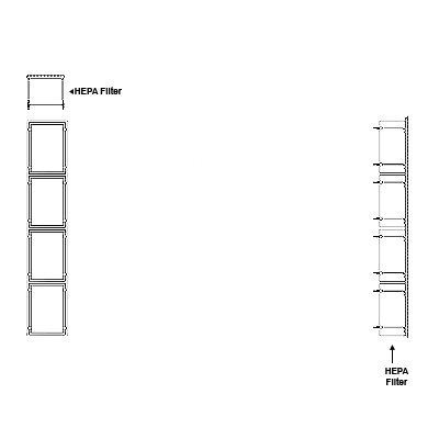 Aire-Loc HEPA Front Load Grid Assembly 4 High 1/2 Wide 6-Inch HEPA Filter