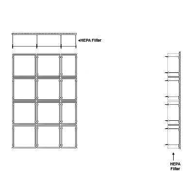 Aire-Loc HEPA Front Load Grid Assembly 4 High 2-1/2 Wide 6-Inch HEPA Filter