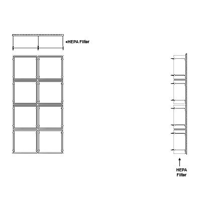 Aire-Loc HEPA Front Load Grid Assembly 4 High 2 Wide 6-Inch HEPA Filter