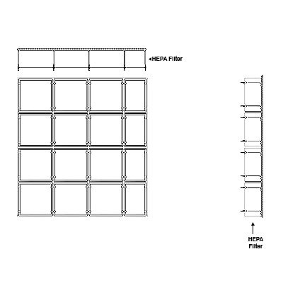 Aire-Loc HEPA Front Load Grid Assembly 4 High 3-1/2 Wide 6-Inch HEPA Filter