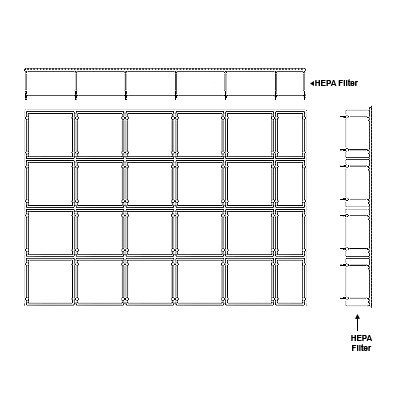 Aire-Loc HEPA Front Load Grid Assembly 4 High 5-1/2 Wide 6-Inch HEPA Filter