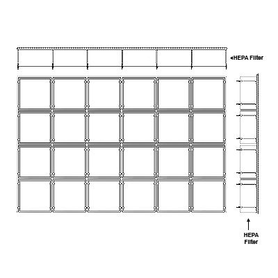 Aire-Loc HEPA Front Load Grid Assembly 4 High 6 Wide 6-Inch HEPA Filter