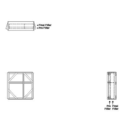 Aire-Loc Side Access Double Flat Bank Filter Housing 1-1/2 High 1-1/2 Wide 2-Inch Pre-Filter / 2-Inch Final-Filter