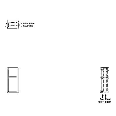 Aire-Loc Side Access Double Flat Bank Filter Housing 1-1/2 High 1/2 Wide 2-Inch Pre-Filter / 2-Inch Final-Filter