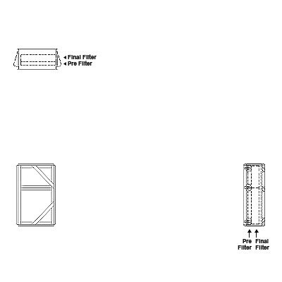 Aire-Loc Side Access Double Flat Bank Filter Housing 1-1/2 High 1 Wide 2-Inch Pre-Filter / 2-Inch Final-Filter