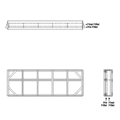 Aire-Loc Side Access Double Flat Bank Filter Housing 1-1/2 High 5 Wide 2-Inch Pre-Filter / 2-Inch Final-Filter