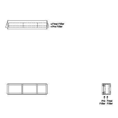Aire-Loc Side Access Double Flat Bank Filter Housing 1/2 High 2-1/2 Wide 2-Inch Pre-Filter / 2-Inch Final-Filter