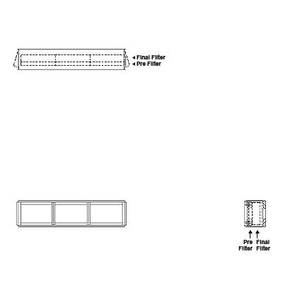 Aire-Loc Side Access Double Flat Bank Filter Housing 1/2 High 3 Wide 2-Inch Pre-Filter / 2-Inch Final-Filter