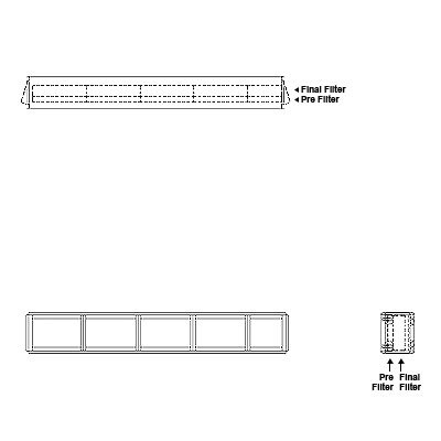 Aire-Loc Side Access Double Flat Bank Filter Housing 1/2 High 4-1/2 Wide 2-Inch Pre-Filter / 2-Inch Final-Filter