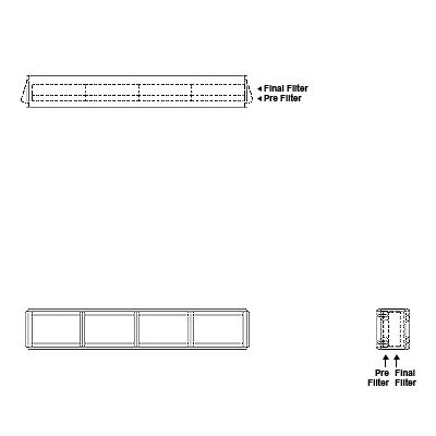 Aire-Loc Side Access Double Flat Bank Filter Housing 1/2 High 4 Wide 2-Inch Pre-Filter / 2-Inch Final-Filter