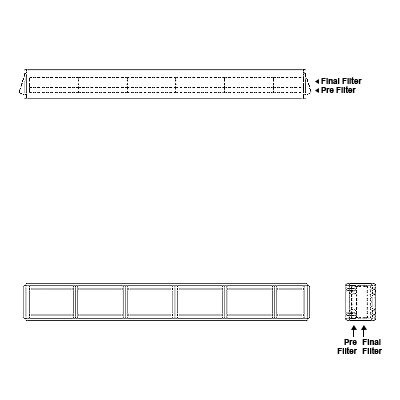 Aire-Loc Side Access Double Flat Bank Filter Housing 1/2 High 5-1/2 Wide 2-Inch Pre-Filter / 2-Inch Final-Filter