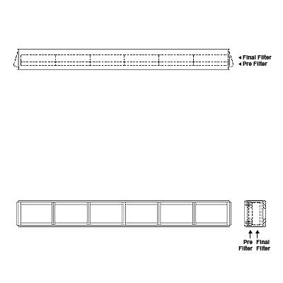 Aire-Loc Side Access Double Flat Bank Filter Housing 1/2 High 6 Wide 2-Inch Pre-Filter / 2-Inch Final-Filter